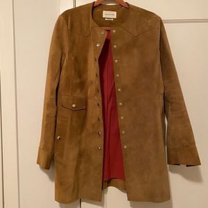 Isabel Marant Etoile Orche Beige Suede Adler Coat Jacket 40